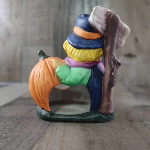 Halloween Ceramic Tealight Candle Holder Little Boy Carving Pumpkin JackOLantern - Picture 5 of 8